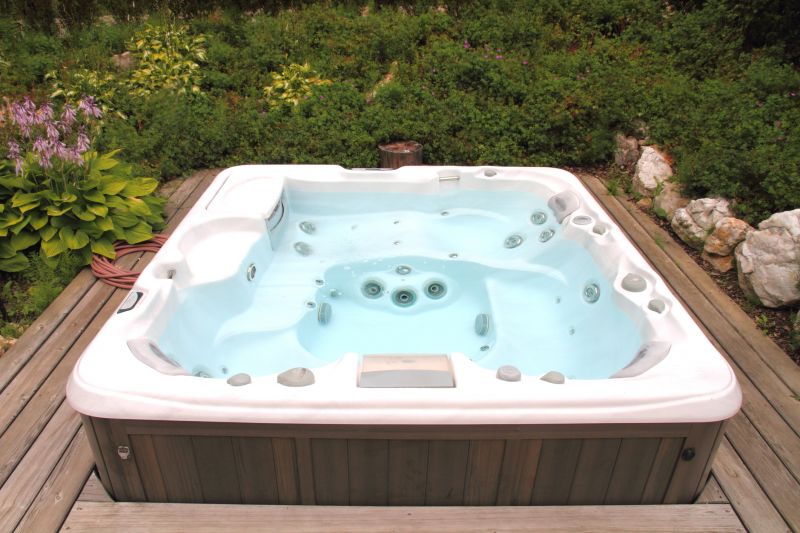 Hot tub with surrounding deck